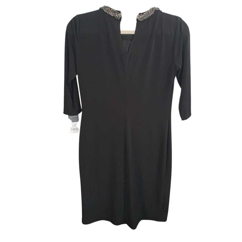 Donna Ricco Black Embellished Neck Dress – Size 4 - NWT - Picture 2 of 12